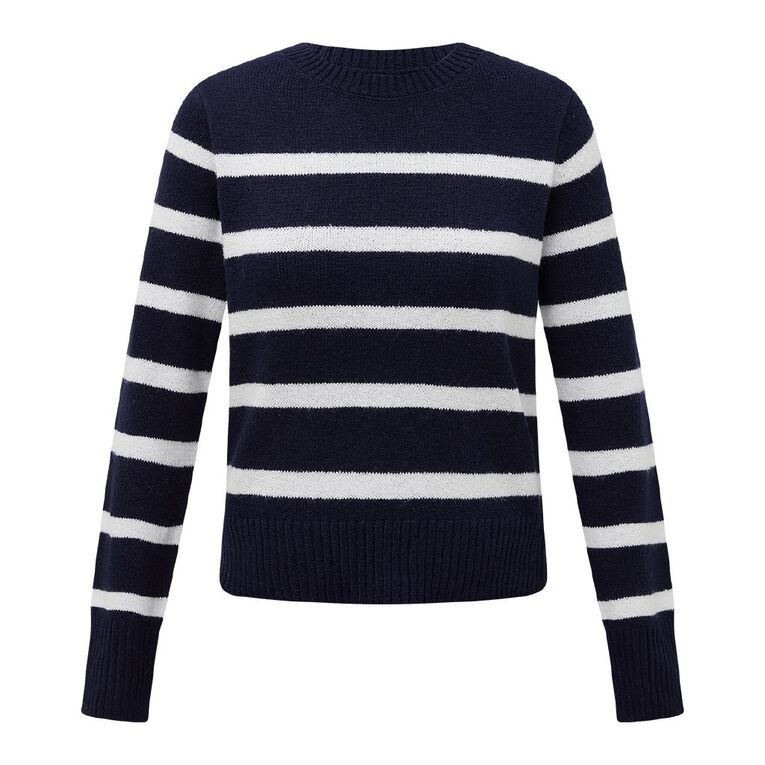 H&H Women's Essential Crew Jumper, Blue Dark, hi-res
