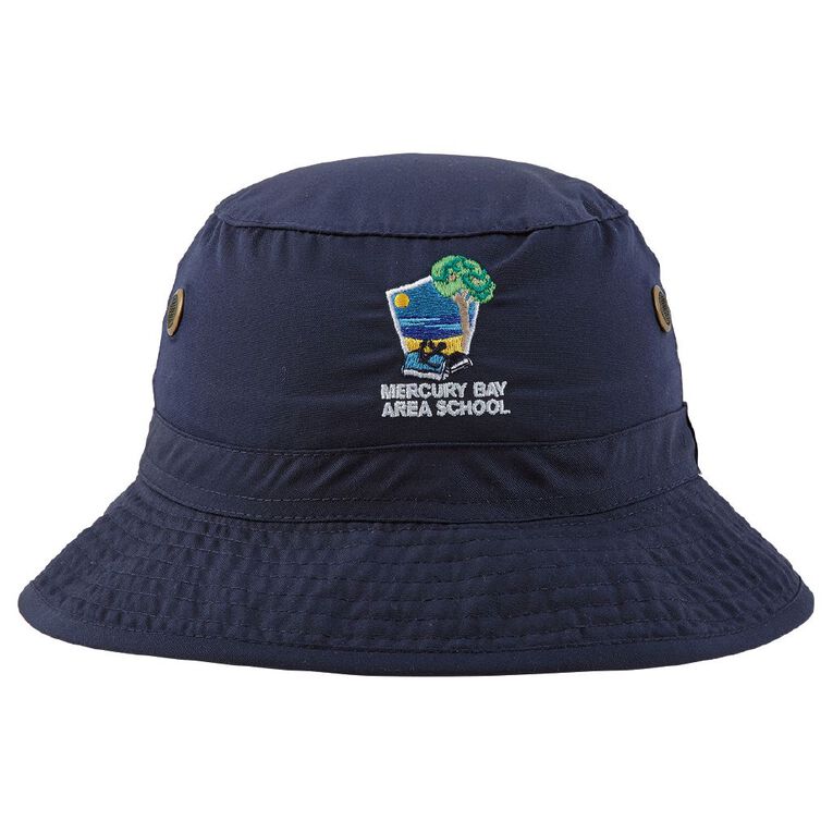Schooltex Mercury Bay Area School Bucket Hat with Embroidery, Navy, hi-res
