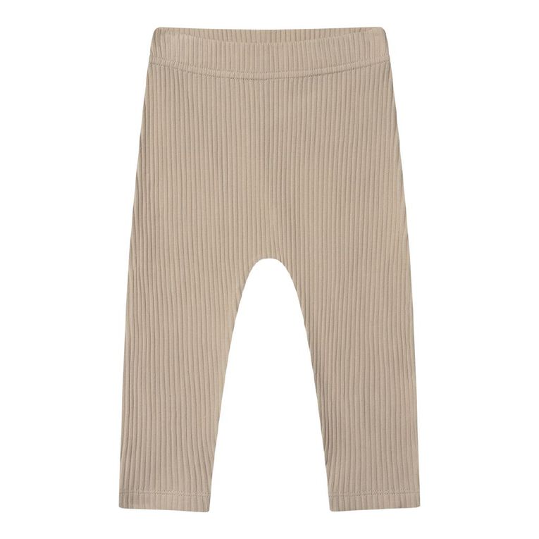 Young Original Babies' Rib Leggings 3 Pack, Brown Dark, hi-res