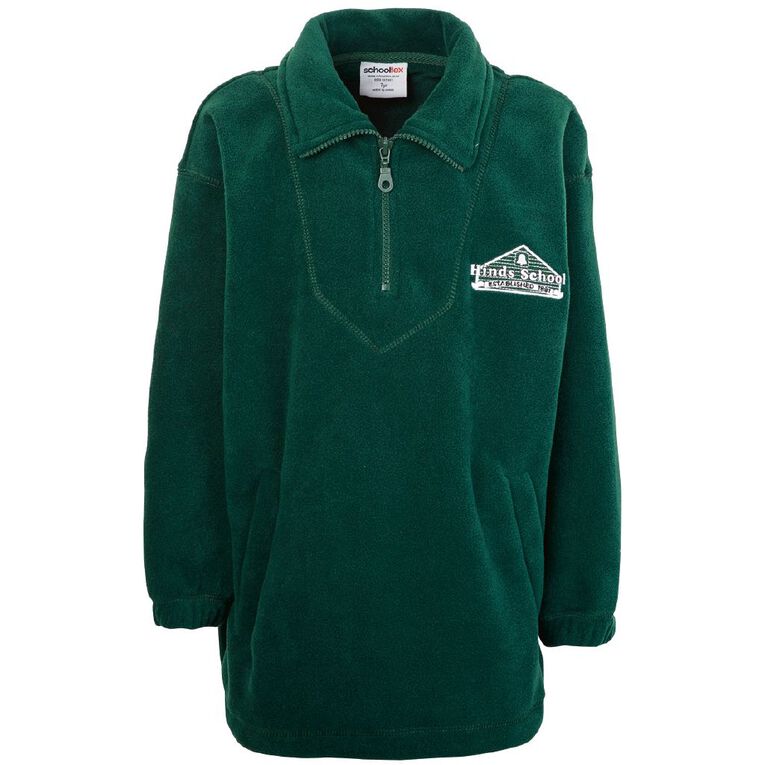 Schooltex Hinds School Polar Fleece Top with Embroidery, Bottle Green, hi-res