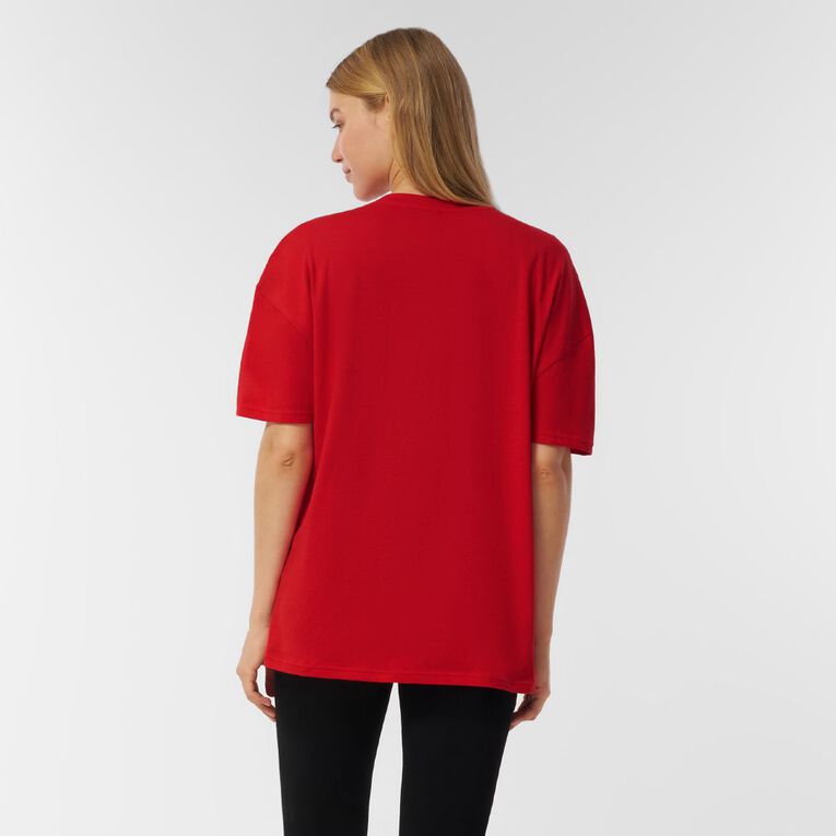 H&H Women's Christmas Printed Tee, Red Mid, hi-res
