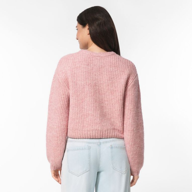 H&H Women's Fluffy Knit Cardigan, Pink Light, hi-res