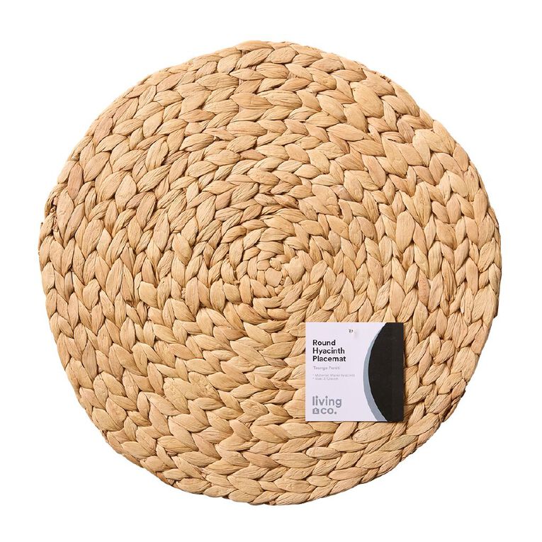 Living & Co Water Hyacinth Placemat Natural 38cm, , hi-res