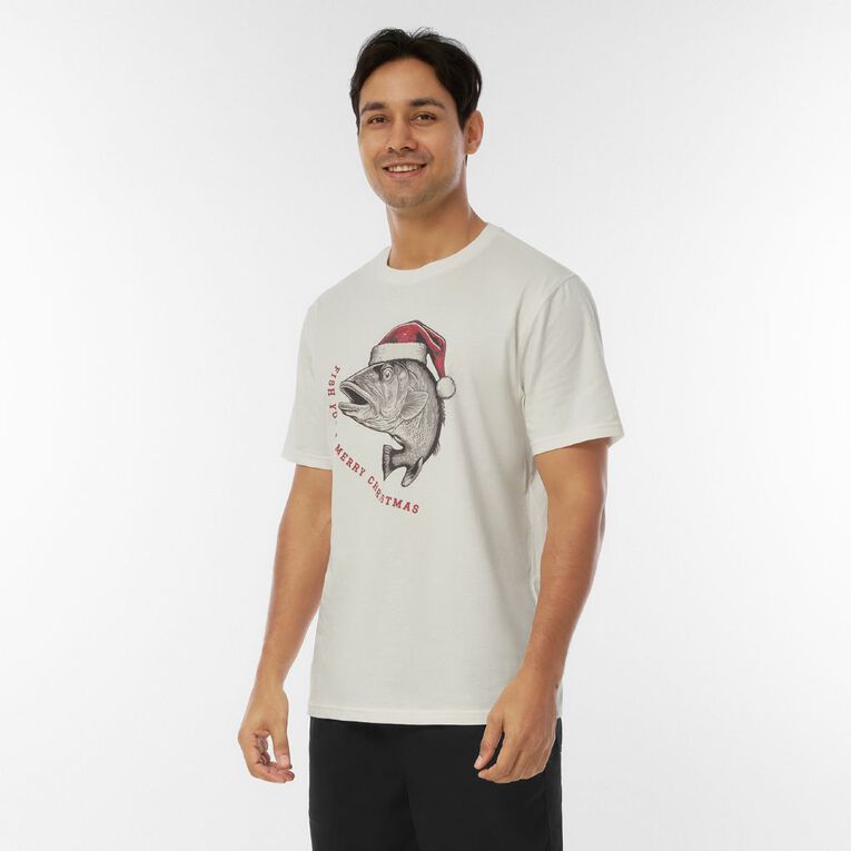 H&H Men's Christmas Graphic Tee, Cream, hi-res