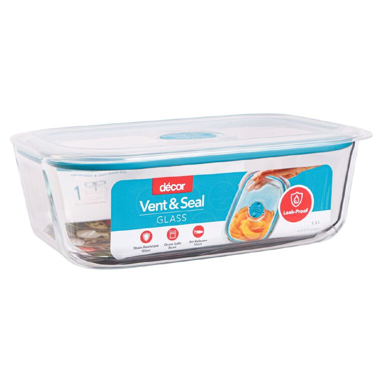 Decor Vent & Seal Glass Oblong Clear 1.5L, , hi-res