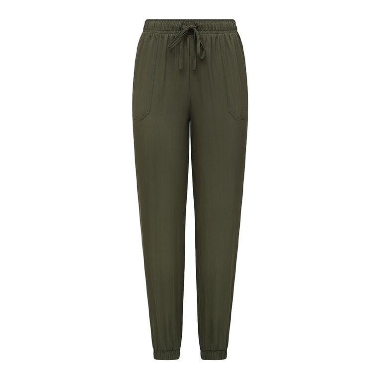 H&H Women's Light Weight Twill Jogger Pants, Green Dark, hi-res