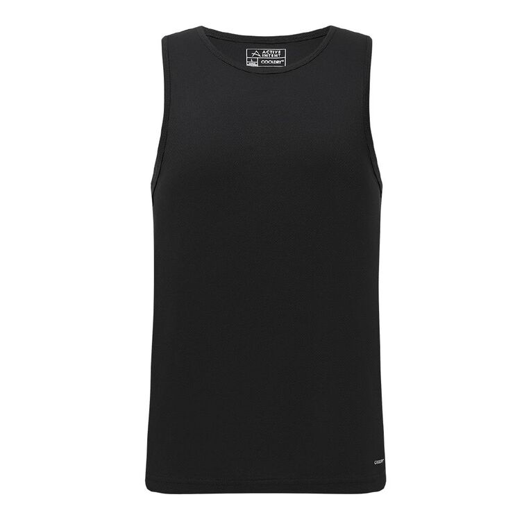Active Intent Men's Cooldry Singlet, Black, hi-res