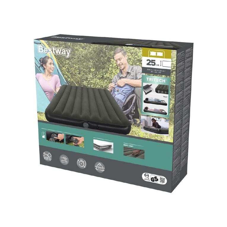 Bestway Airbed With Rechargable Pump Queen, , hi-res