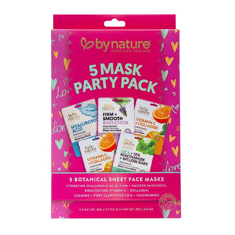 By Nature Party Pack Masks 5 Sheets, , hi-res