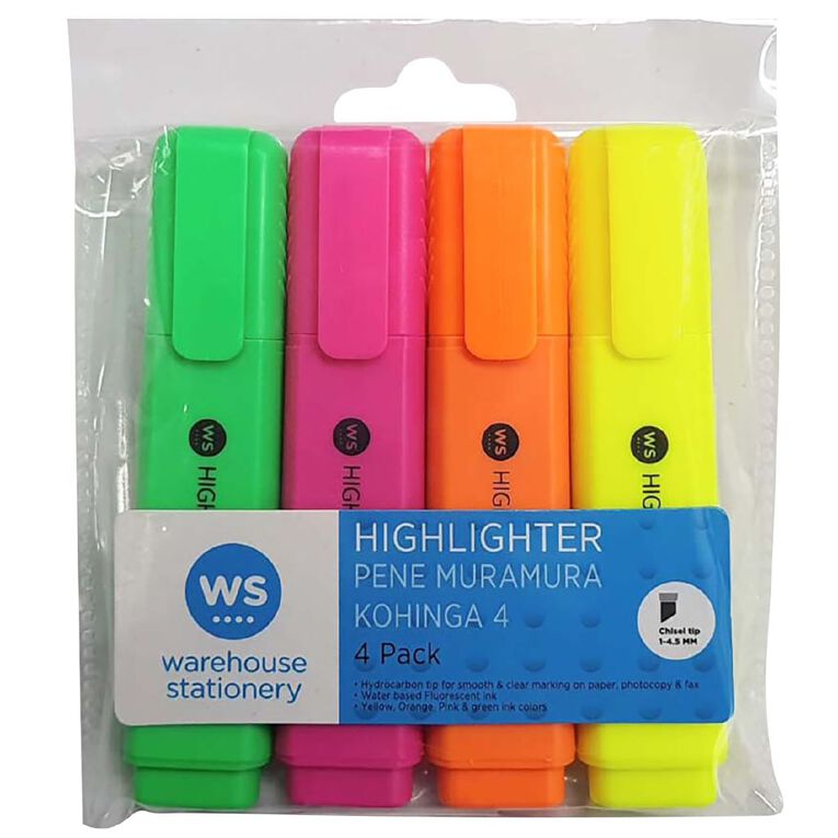 WS Highlighter 4 Pack, , hi-res