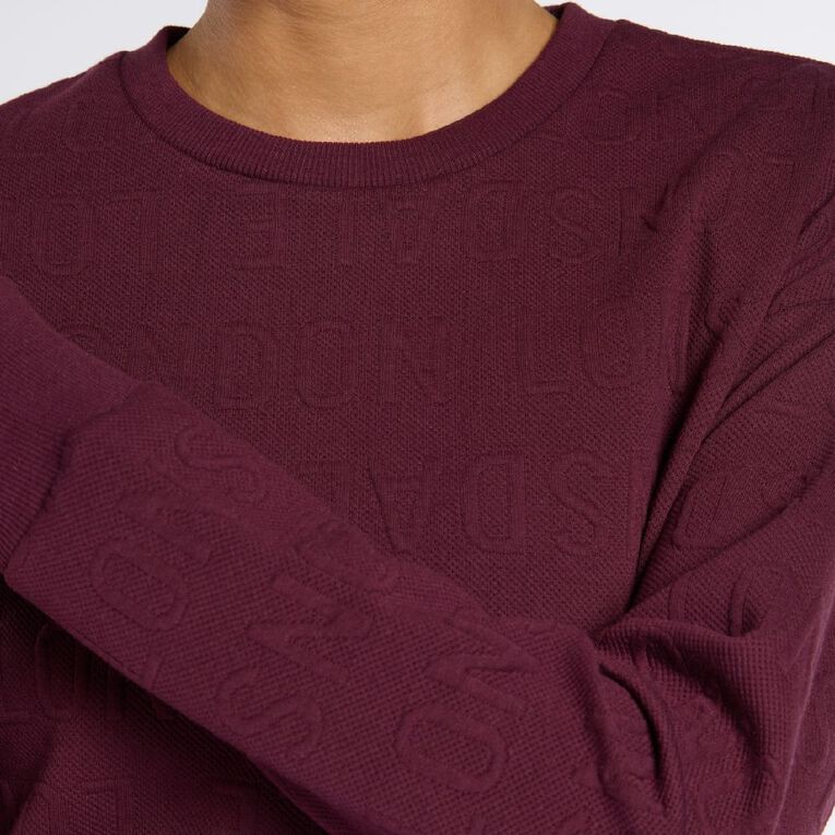 Lonsdale Women's Jacquard Sweatshirt, Purple Dark, hi-res