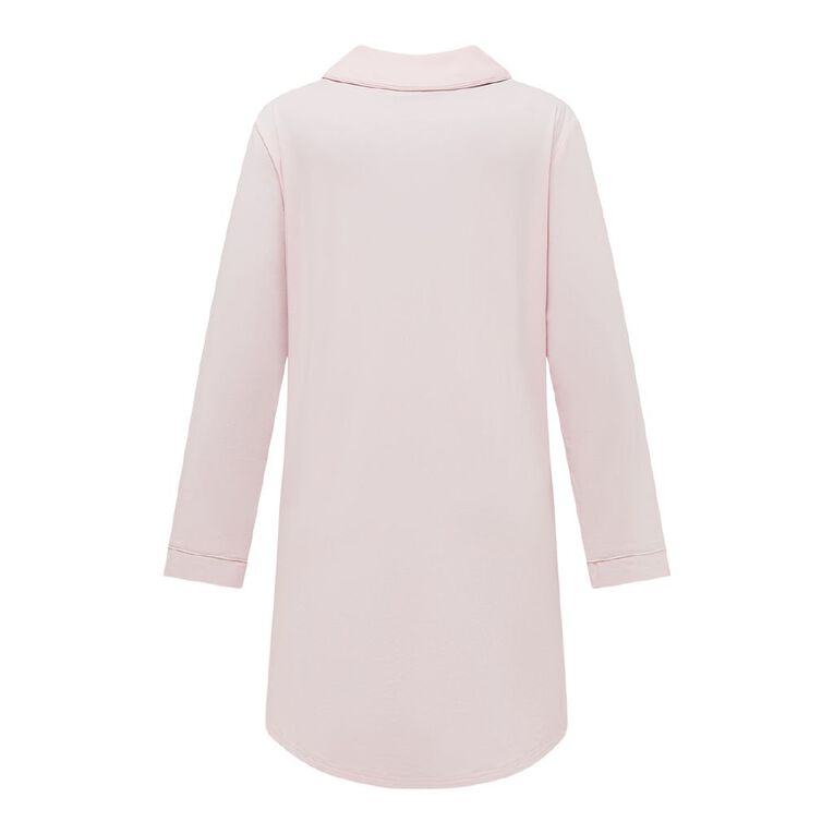H&H Women's Comfy Button Up Nightie, Pink Light, hi-res