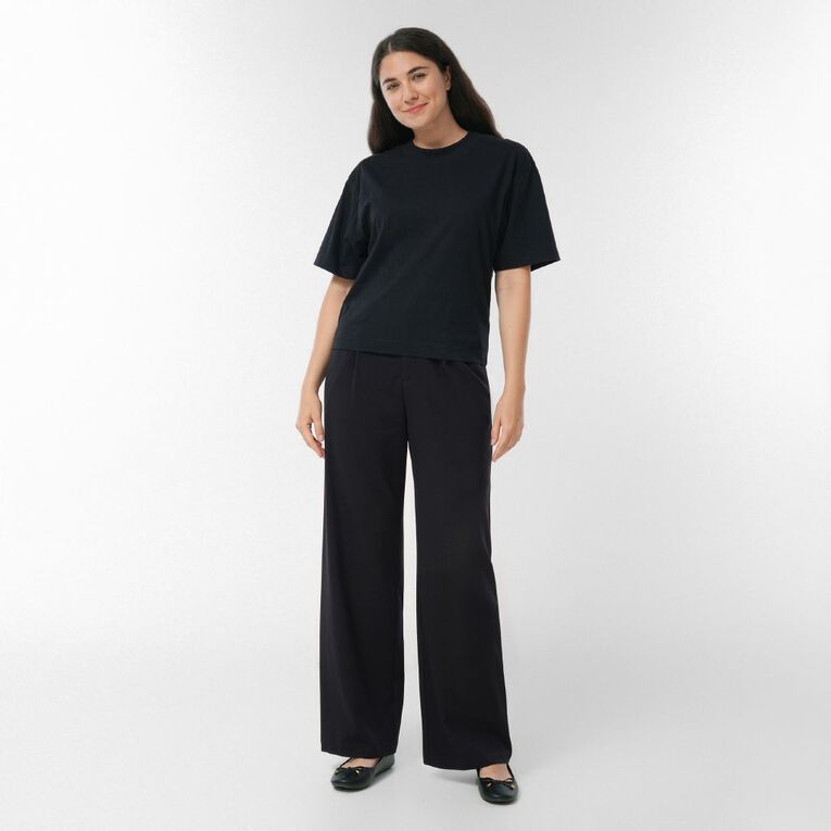 H&H Women's Straight Leg Tailored Pants, Black, hi-res