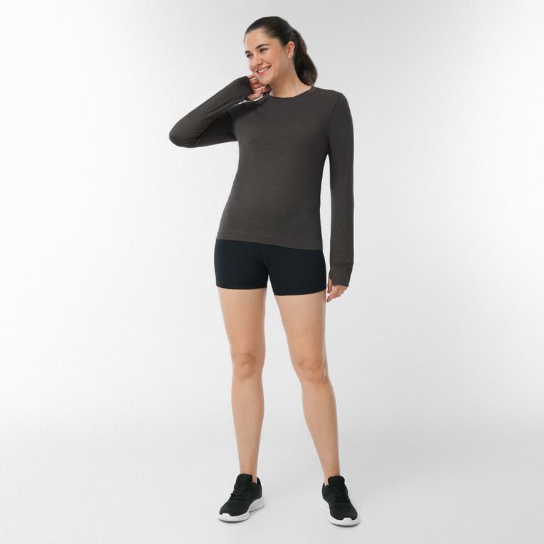 Active Intent Women's Long Sleeve Crew Neck Tee, Grey Dark, hi-res