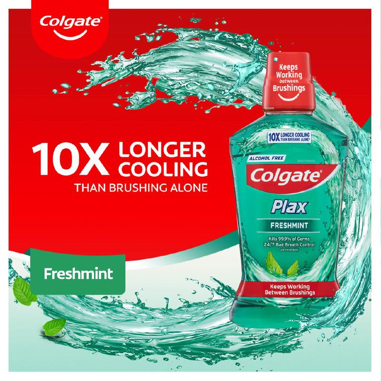 Colgate Plax Antibacterial Travel Freshmint Mouthwash 60ml, , hi-res