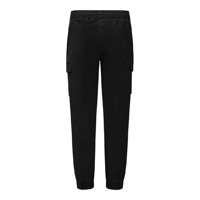 H&H Men's Elastic Waist Cargo Joggers, Black, hi-res