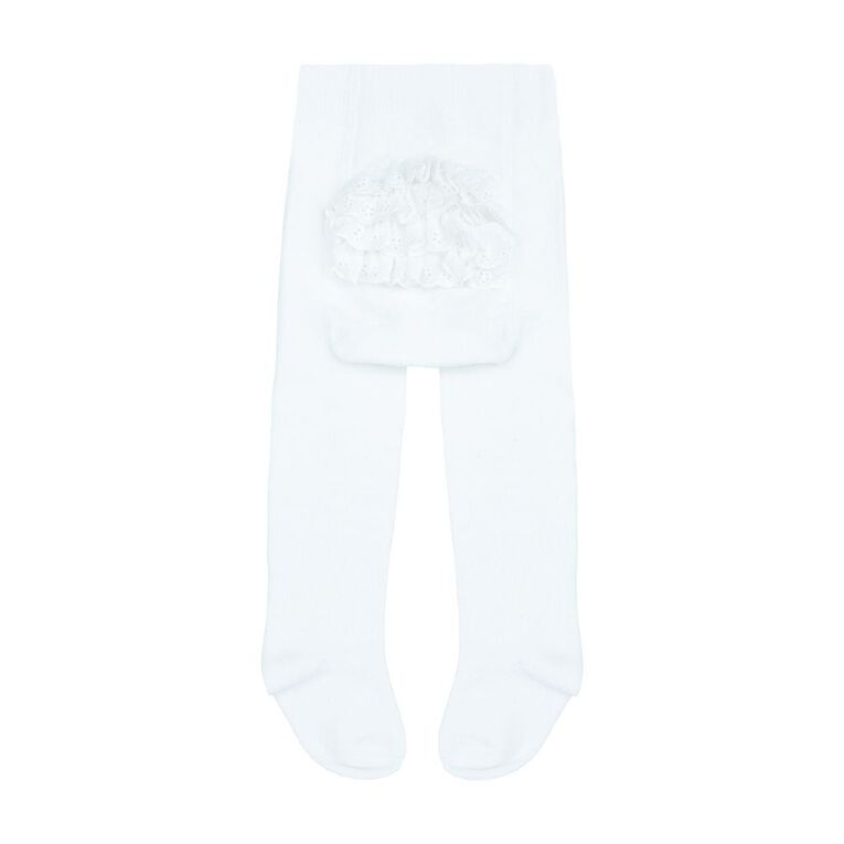 Underworks Infants' Ruffle Bum Tights 1 Pack, Cream, hi-res