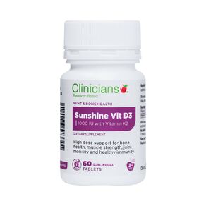 clinicians sunshine vitamin d3 60 tablets 60 tablet