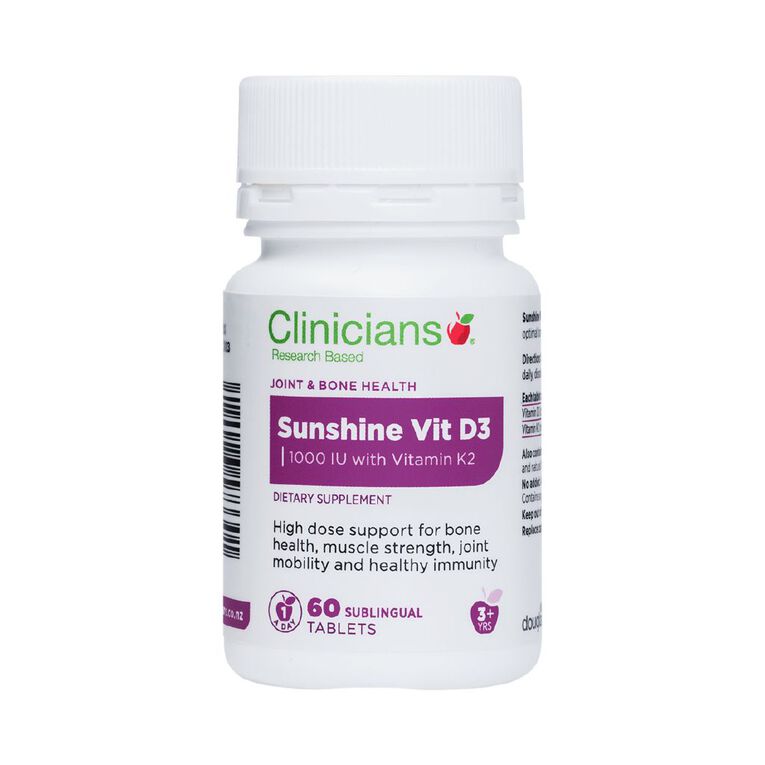 Clinicians Sunshine Vitamin D3 60 Tablets, , hi-res