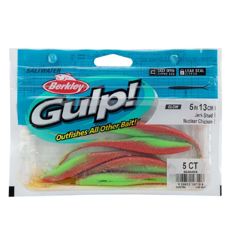 Berkley Gulp! Crazy Legs Jerkshad Nuclear Chicken 5 Inch, , hi-res