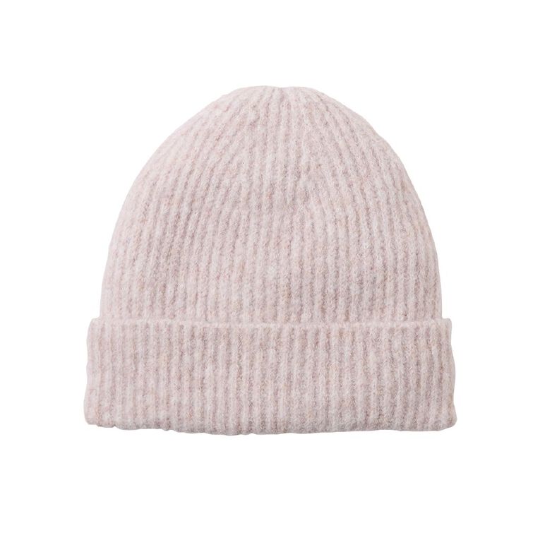 H&H Women's Supersoft Rib Beanie, Pink Light, hi-res