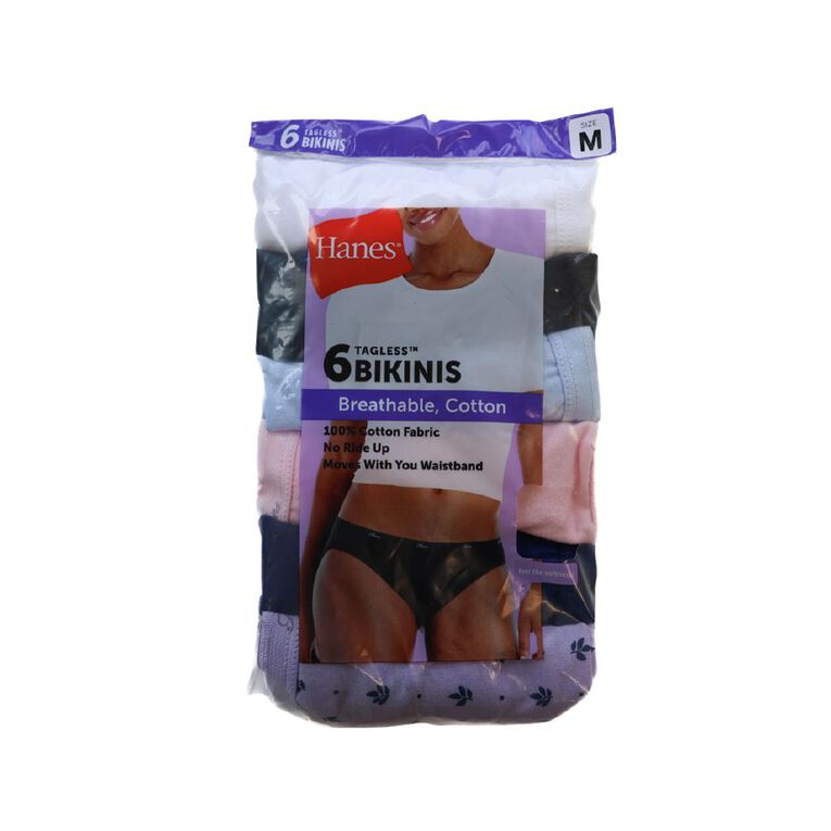 Hanes Women's Cotton Bikini Briefs 6 Pack, Purple Light, hi-res