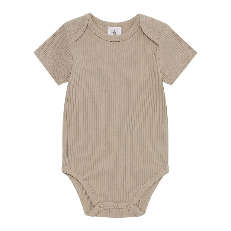 Young Original Babies' Short Sleeve Rib Bodysuit 3 Pack, Green Mid, hi-res
