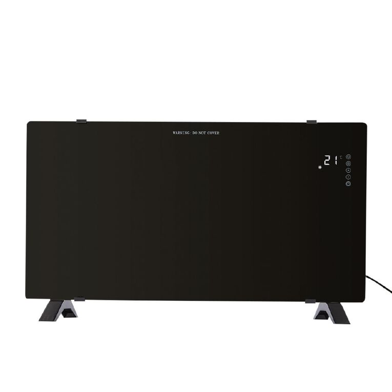 Kensington Digital Glass Panel Heater 2KW Black, , hi-res