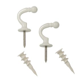Living & Co Tieback Hook White 2 Pack