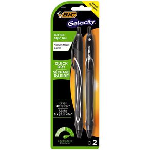 Bic Gelocity Quick Dry Ballpoint Black 2 Pack