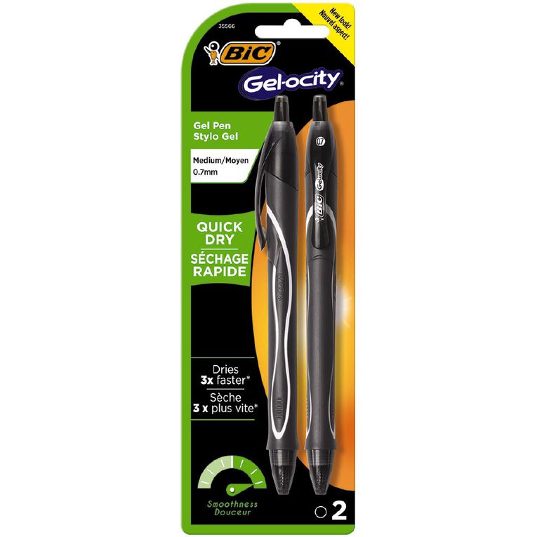 Bic Gelocity Quick Dry Ballpoint Black Pack Black The Warehouse
