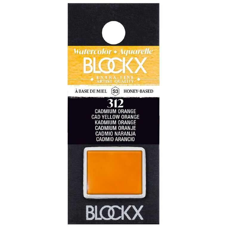 BLOCKX Watercolour Half Pan S3 312 Cadmium Yellow Orange, , hi-res