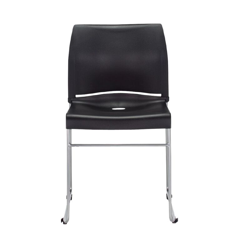 Buro Seating Envy Stacking Chair Black Reflective Silver Frame Black, , hi-res