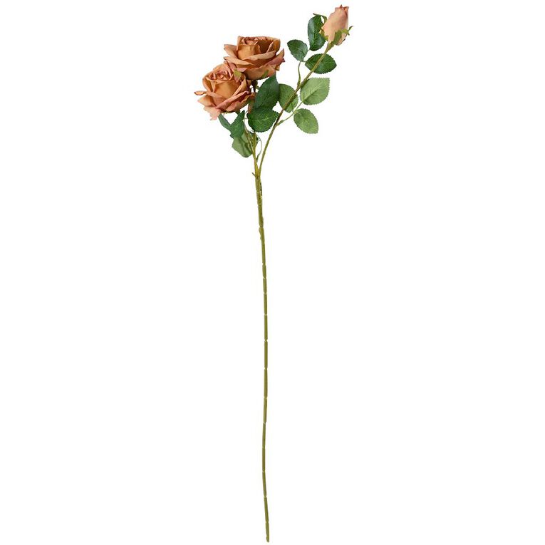 Living & Co Artificial Peach Rose Stem, , hi-res