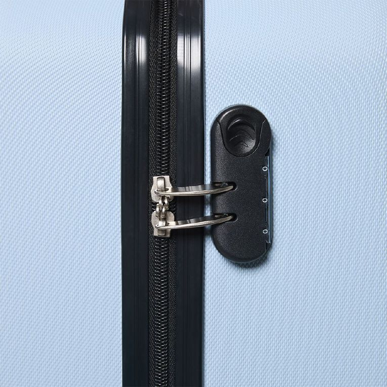 Living & Co 70cm Hard Textured Checked Suitcase Sky Blue, , hi-res