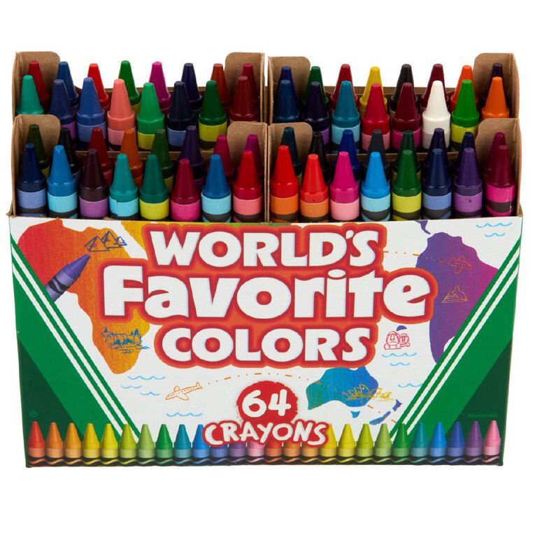 Crayola World's Favourite Colours Crayons 64 Pack, , hi-res