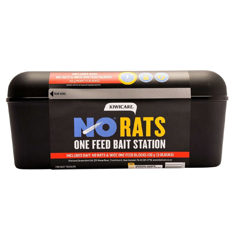 Kiwicare NO Rats Prefilled Bait Station 100g, , hi-res