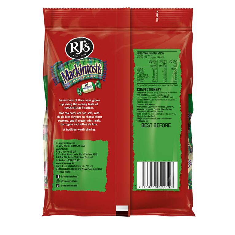 RJ's Mackintosh s Toffee De Luxe Bag 180g, , hi-res