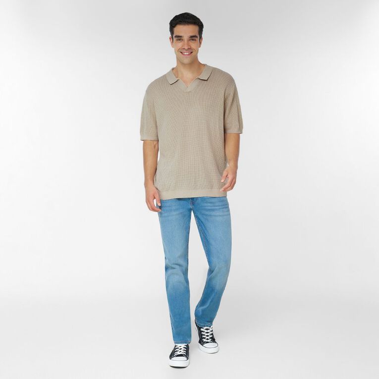 H&H Knitted Polo, Brown Light, hi-res