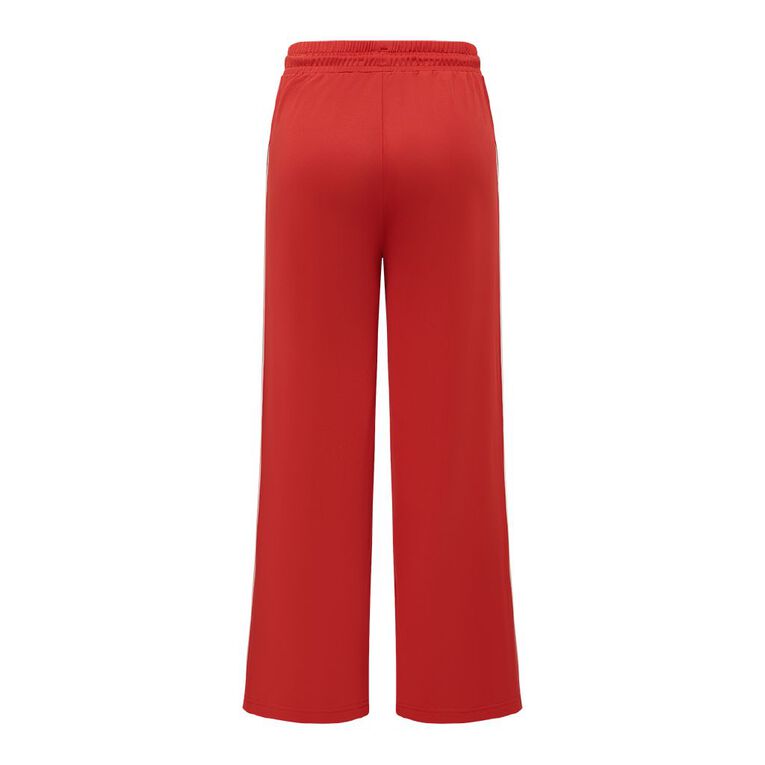 H&H Women's Sporty Stripe Wide Leg Pants, Red Mid, hi-res
