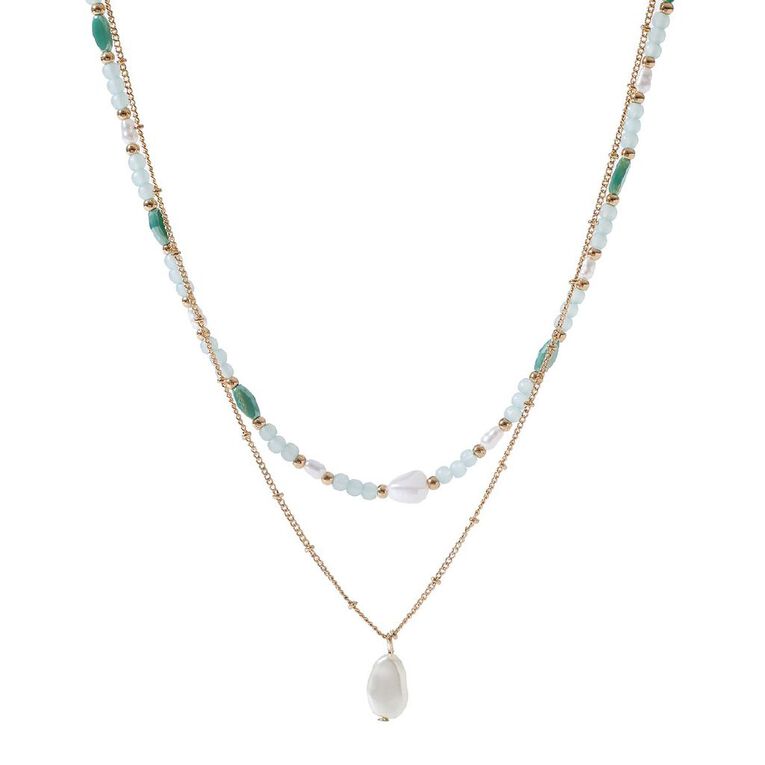 H&H Green Stone Gold Necklace, , hi-res