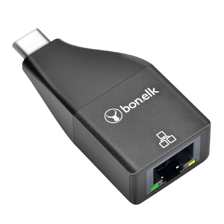 Bonelk USB-C to Ethernet Adapter Black Black, , hi-res