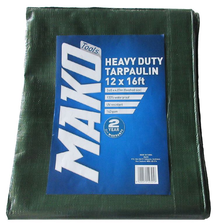 Mako Tarpaulin 140gsm 12ft x 16ft, , hi-res