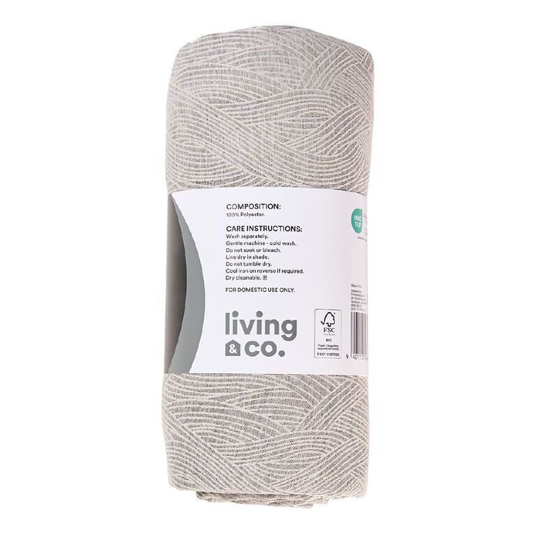 Living & Co Table Cloth Jacquard Wave Grey, , hi-res