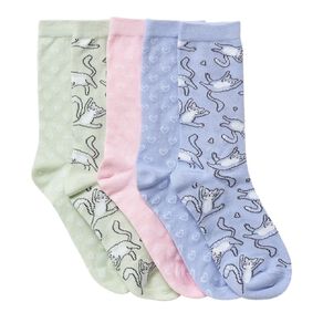 H&H Girls' Jacquard Crew Socks 2 Pack
