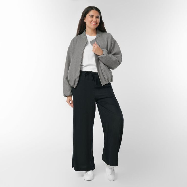 H&H Women's Felt Like Pleat Bomber Jacket, Grey Light, hi-res