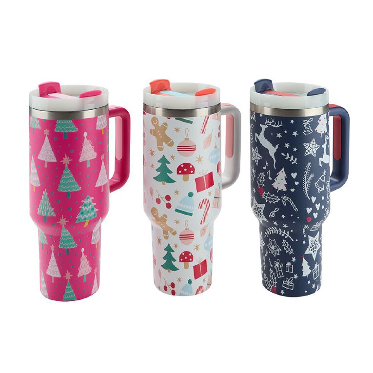 Seymours Limited Edition Christmas Cup with Straw Assorted 1.2L, , hi-res