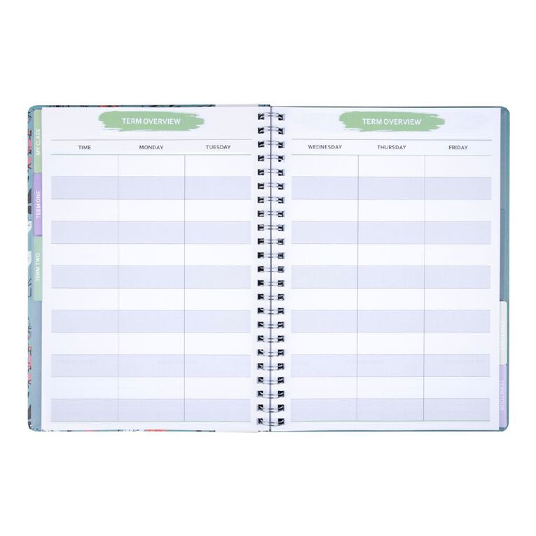 WS Teachers Planner Undated Floral Navy, , hi-res