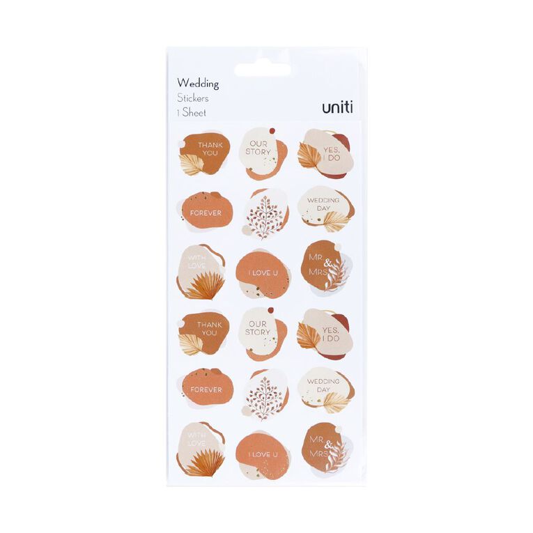 Uniti Wedding Paper Stickers 1 Sheet, , hi-res