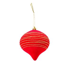 Wonderland Flocked Onion Bauble 8cm 4 Pack